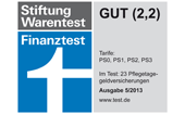 Finanztest: „Gut“ für PFLEGEprivat PS-Tarife