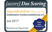 Neue Vollversicherung: Tarif des Monats Juli 2017